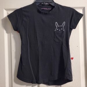 5 for $25 | Laugh Out Loud Always Bunny Peeking Out of Pocket Short Sleeve Shirt